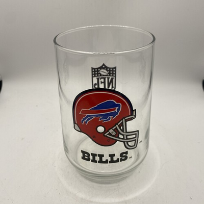 #ad #ad NFL Buffalo Bills Red Logo VTG Stemless Wine Tumbler 16 Oz Mobil Gas Promo VTG $15.99