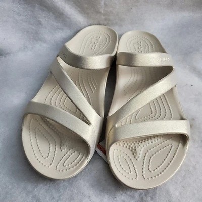 NWT - Crocs Women's Kadee II Shimmer Ivory Sandal - Size 9