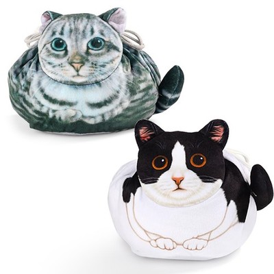 Openhaha Drawstring Cat Travel Organizer, Cosmetic Pouch - Lay Flat Makeup Ba...