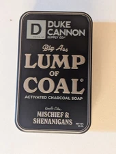 DUKE CANNON Lump of Coal Soap Tin – Activated Charcoal, 10 oz, New in Box