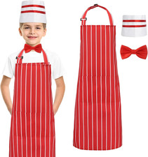 1950S Waiter Costume Kit, Soda Jerk Costume Kit Red and White Striped Apron