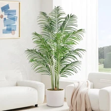 1pc Artificial Palm Tree with Plastic Planter - Realistic Indoor/Outdoor Decor f