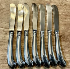 Gorham Design Studios Colonial Tipt Japan Pistol Grip Dinner Knives Set of 7