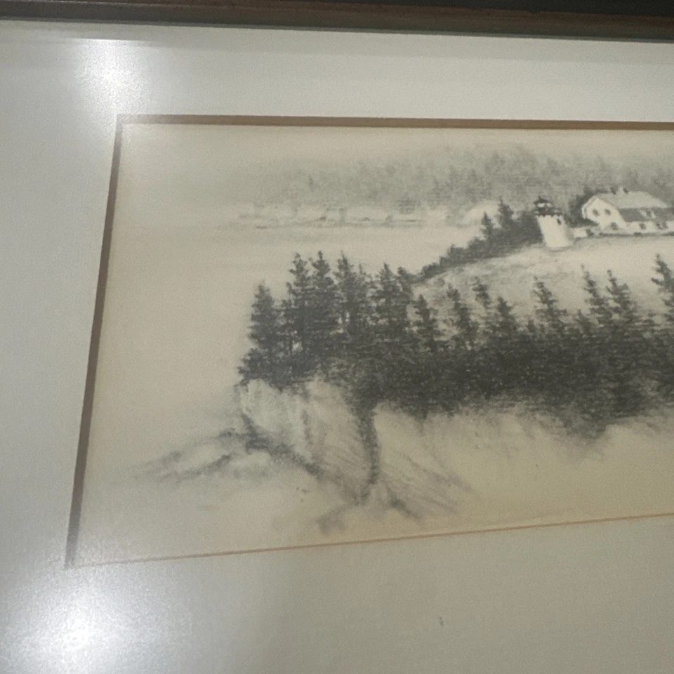 Litografía dibujo faro Virginia Miller Maine mate y firmada usada en excelente estado Foto 2 de 4