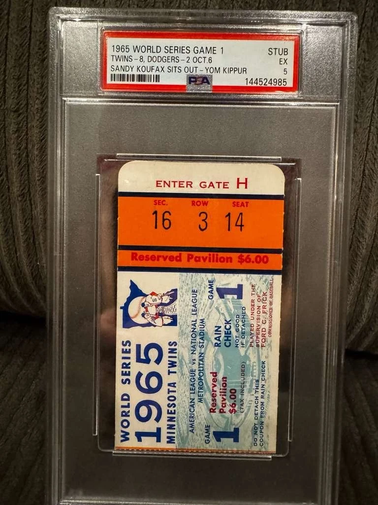 Sandy Koufax 1965 Vintage Sports Ticket Stubs for sale | eBay