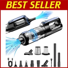 Portable Car Vacuum Cleaner - Brushless Motor, 2-in-1 Design