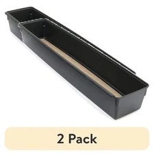 2-Pack Drawer Organizer Black 3x15 Storage Trays for Home Office