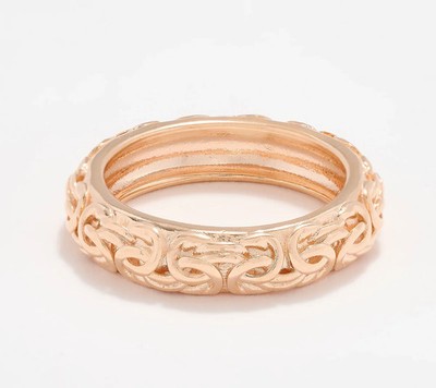 Ultrafeiner byzantinischer Ring 950 Silber roséfarben 5 mm Größe 8