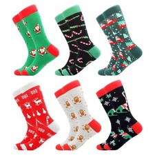 Mens Dress Socks Funny Fun Colorful Crazy 8-12 00006pairs-christmas Socks1