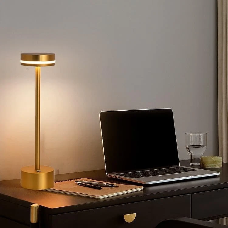 Lampe De Table Sans Fil À Pile À 3 Couleurs Réglables Dimmable Tactile - Photo 3/4