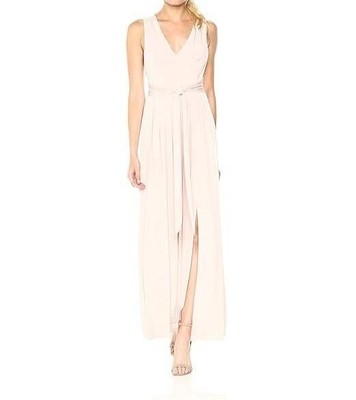 BCBGeneration Women's Size L Sleeveless Rose Smoke Belted Maxi Gown Dress New!