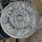 Vintage Anchor Hocking Cut Glass Star Of David MCM Serving Platter 11”