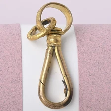 Antique Victorian LARGE 2" Dog Clip Lobster Clasp 4 Charm Pendant Cluster