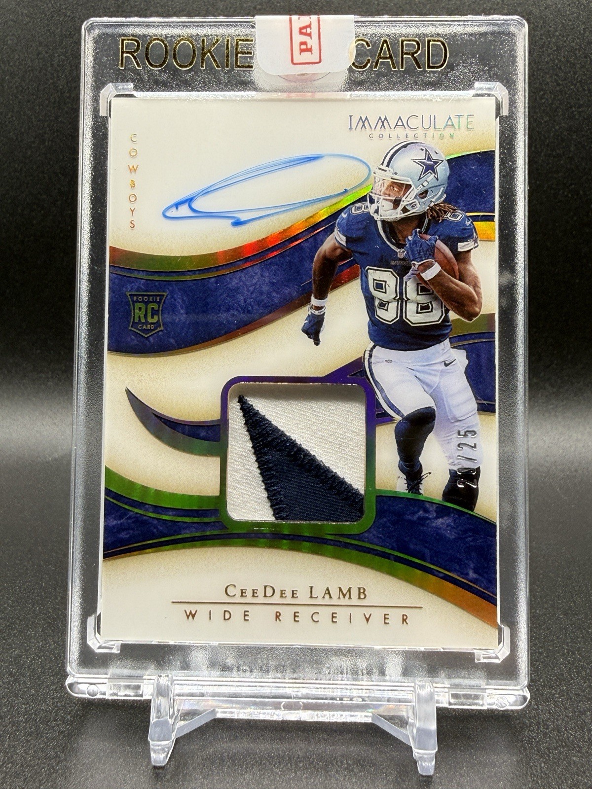 2020 Panini Immaculate Rookie Patch Auto Gold /25 CeeDee Lamb #114 Cowboys