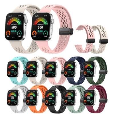 Clasp Silicone Watch Strap Breathable Sports Watch Band for Watch Fit3