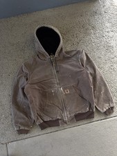 2006 Mocha Brown Carhartt Jacket, J25 CHT Size XL paint distressing