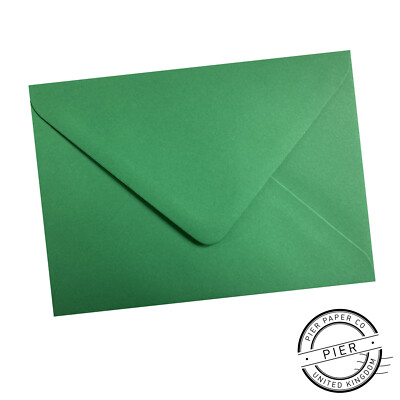 100 C6 dunkelgrüne Umschläge 114 mm x 162 mm 6 x 4 Zoll Premium gummiert von Pier Papier