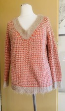 Tigerhill traumhaft kuscheliger Damen Pulli -enjoy the jorney-orange beige Gr. S