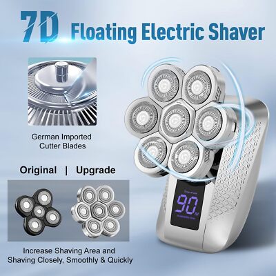 Head Shavers for Bald Men 5-in-1 Electric Razor LED Display Dry & Wet Cordless