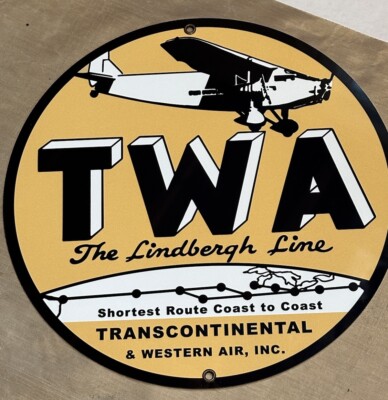 TWA Transcontinental & Western Airlines Garage Mancave Sign ...