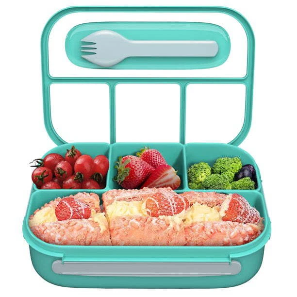Bento Box Adult Lunch Box 4 Compartments Containers for Adults Kids with Utensil