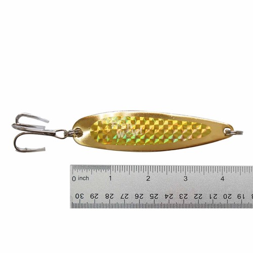 Lote de 2 oz cucharas de pesca de oro plateado ganchos agudos plantilla de arrastre de 6 pulgadas - Imagen 17 de 22