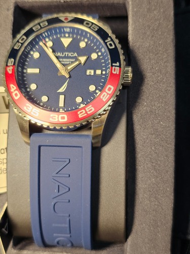 Orologio Uomo NAUTICA PACIFIC BEACH NAPPBF144 Silicone Blu Sub 100mt - Foto 2 di 4