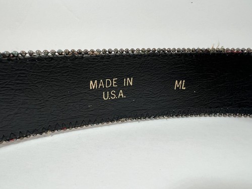 Cintura arazzo donna vintage tessuto tribale azteco ferramenta oro made in USA M/L - Foto 5 di 12