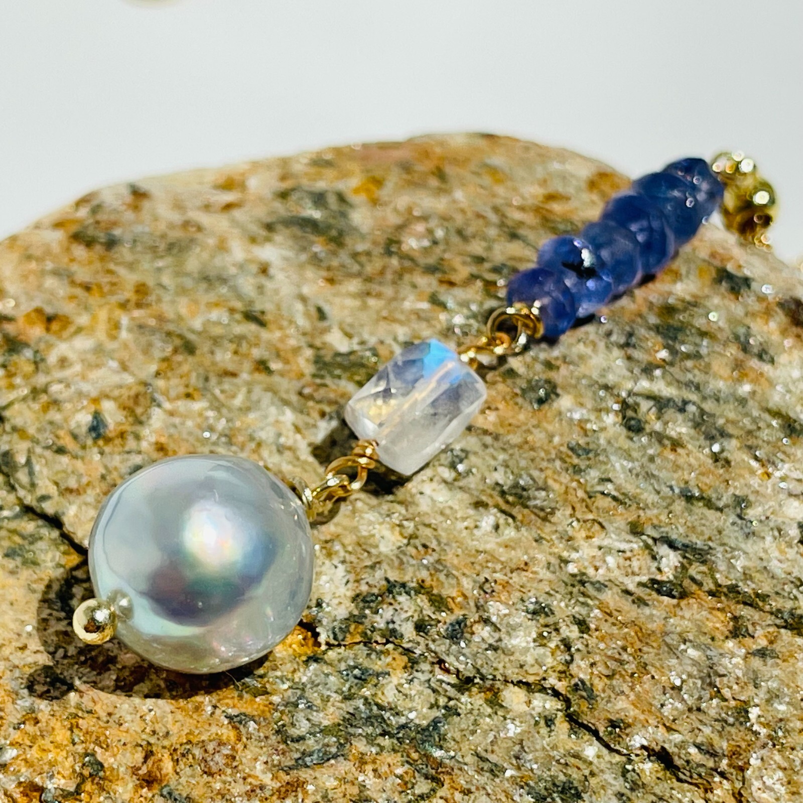 Collier Gold Filled perle Akoya Japon tanzanite pour sublimer vos tenues