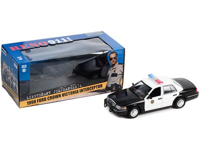 1998 Ford Crown Victoria Police Interceptor Black and White 