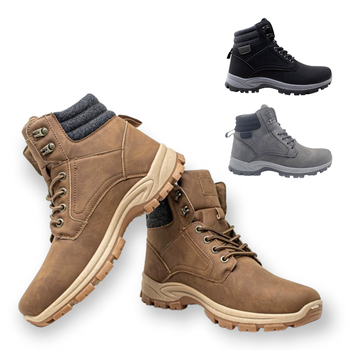 Scarpe Uomo Stivale Stivaletto Invernale Scarponcini in eco Pelle