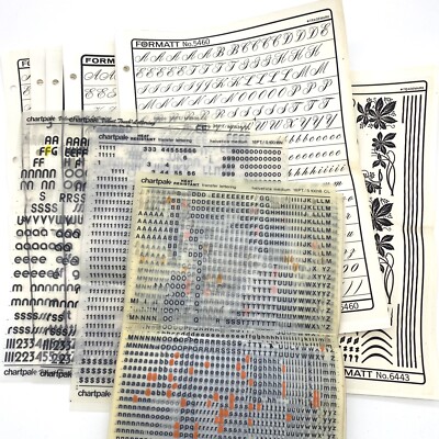Lot Of Chartpak And Graphics Production Corporation 70 s Transfer Lettering