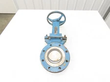 DeZurik 827 4" Flanged Knife Gate Valve Rising Stem Metal Seat 316SS Disc