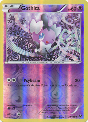 Pokemon - Gothita - 32/124 - Common - Reverse Holo - XY - Fates Collide - NM