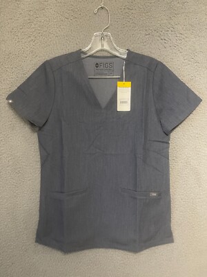 Figs Scrub Top Shirt Size XS Technical Collection Casma Gray 3 Pocket NEW