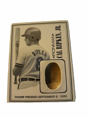 Cal Ripken Jr 23 K Gold Thumb Press Print Baseball Card September