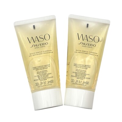 LOT OF 2 ~ SHISEIDO Waso Quick Gentle Cleanser 1.6oz Each = 3.2oz Total ~ New