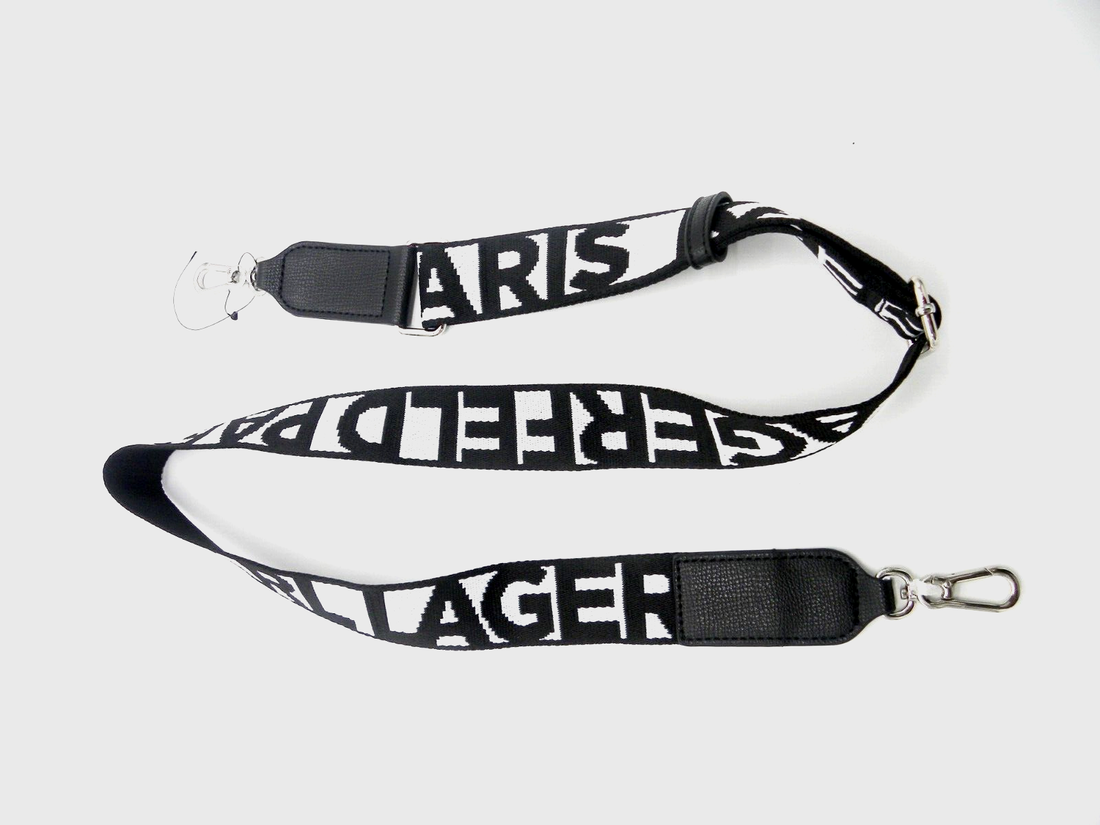 KARL LAGERFELD Black White Logo Guitar Shoulder Crossbody Bag
