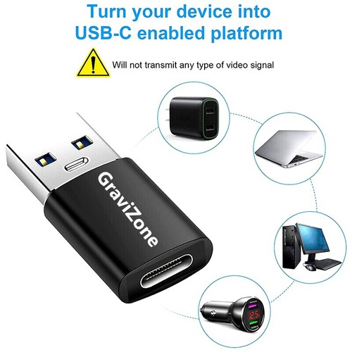 GraviZone USB Ladeadapter Stecker USB C OTG Konverter USB A auf USB C Buchse 3.1 - Bild 3 von 17
