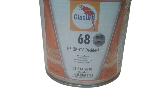⭐️⭐️⭐️ Glasurit 68 Line RAL9010 2K HS CV Topcoat 5 litre Pure White 68