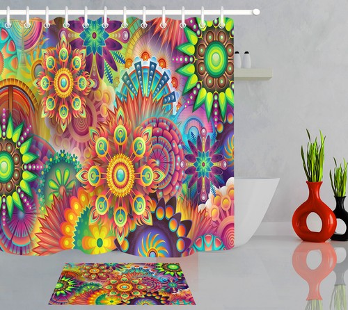 Ferri Peacock Waterproof Bathroom Polyester Shower Curtain Liner Water Resistant - Foto 3 di 9