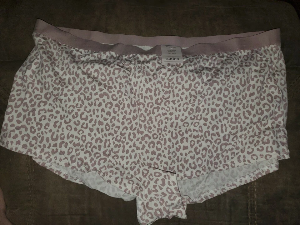 Auden Womens Plus Size 1X (16-18) Leopard Print Low Rise Boyshorts Underwear B06 - Image 1 of 1