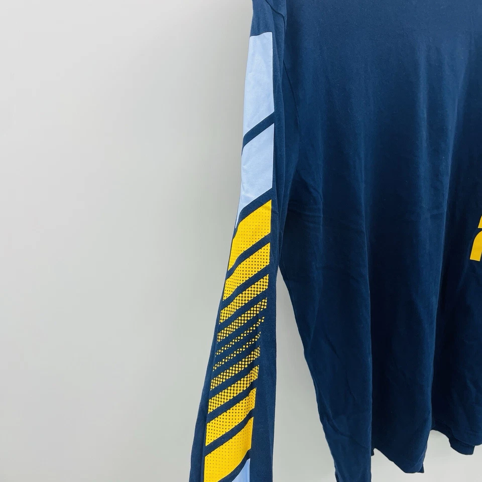 Adidas молодежи мальчиков размер XL 18/20 с капюшоном графический длинным рукавом футболка в синий 500 - Изображение 3 из 4