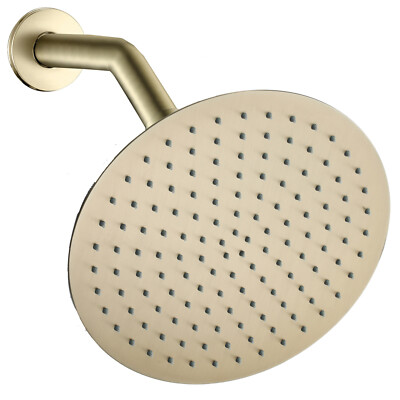 8'' Stainless Steel Shower Over Head 200mm With Shower Arm Brushed Gold Concealed