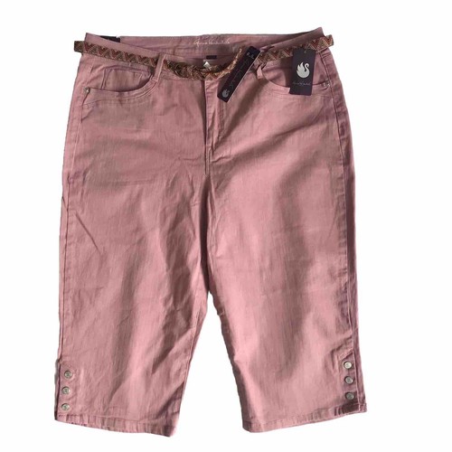 NWT Gloria Vanderbilt Women Skimmer Capris Pink Sasha 16 All Around Slimming NEW