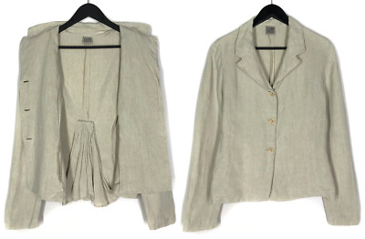 Women's Lilith Linen Blazer Beige Sport Jacket Coat France Size M