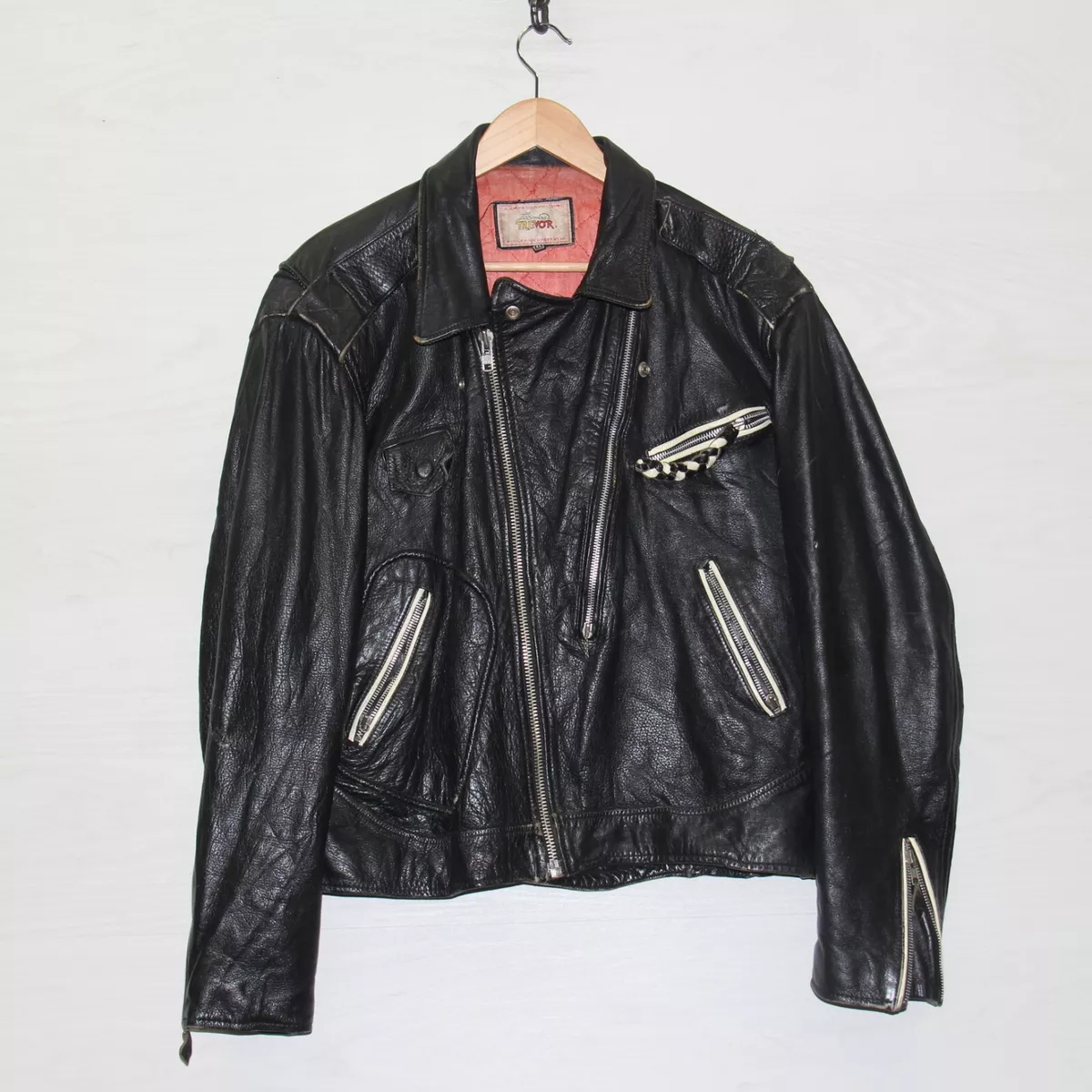 Classic Black Leather Biker Jacket - The Vintage Leather