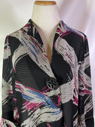 IC by Connie K Size L Light Open-Knit Jacket Button-Front - Picture 4 of 10