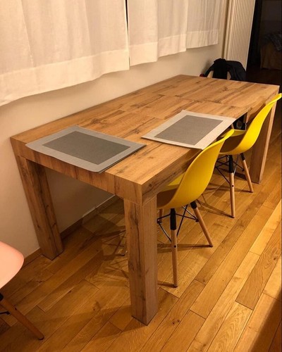 TAVOLO ALLUNGABILE MODERNO RETTANGOLARE ROVERE SALA PRANZO UFFICIO DESIGN - Photo 4 sur 6