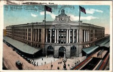 1918 South Station Boston Massachusetts MA Antique Postcard 